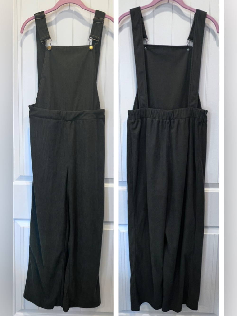 Overalls Jumpsuit Olive Green Adjustable Straps Side Zipper Sz Medium